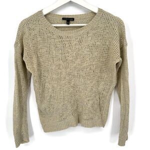 Eileen Fisher‎ Cream Sheer Sweater Linen and Wool